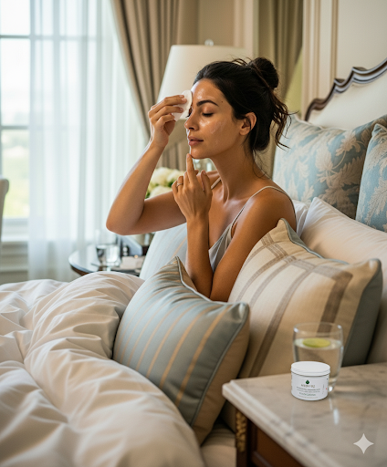 Travel face cosmetics pads